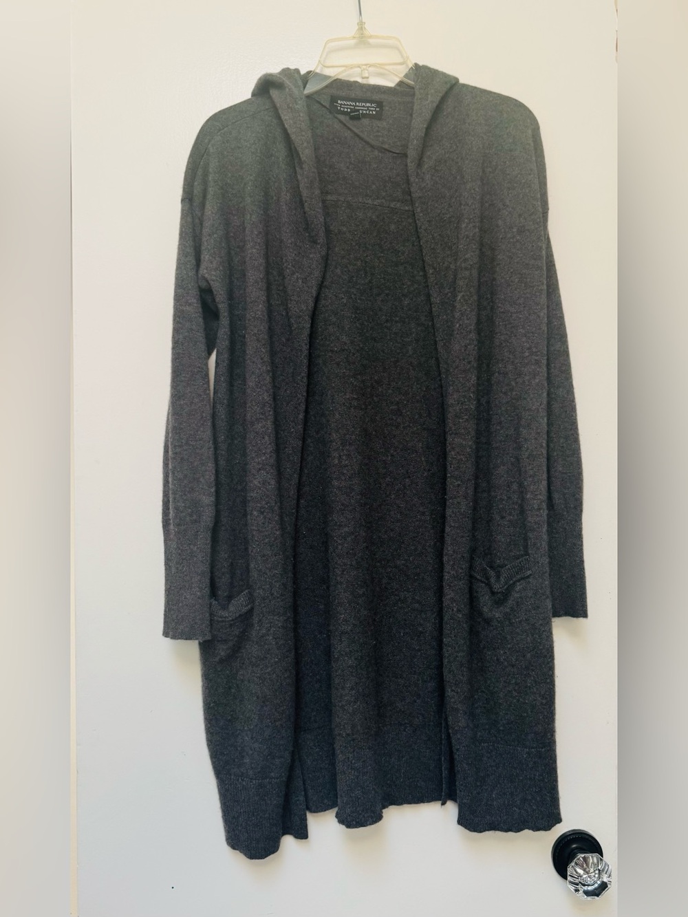 BANANA REPUBLIC TODD & DUNCAN Hooded Longline Open Cashmere Duster
Sz XS
